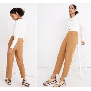 NEW Madewell twill jacquard tapered pants in toffee